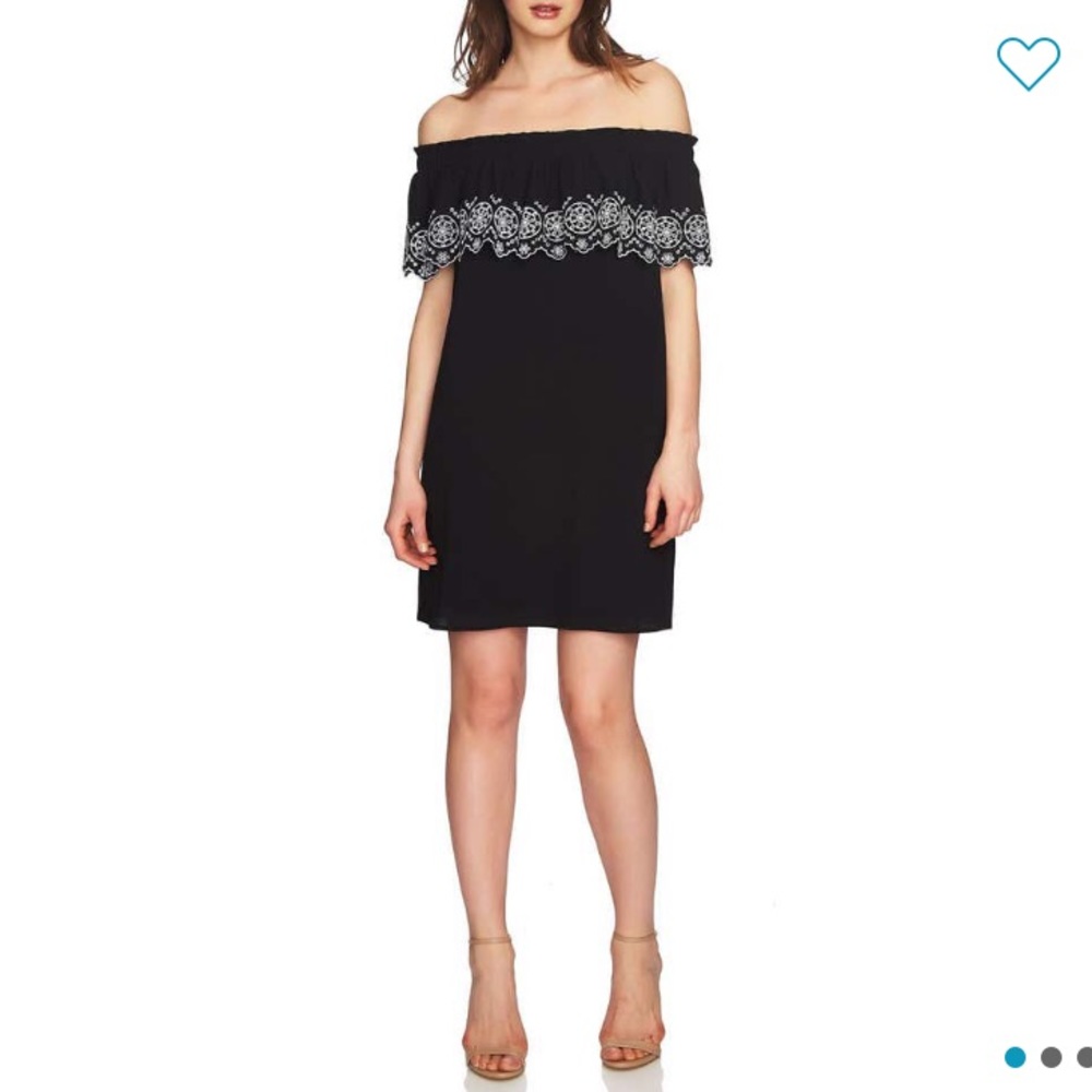 NEW CeCe Off the Shoulder Embroidered Dress